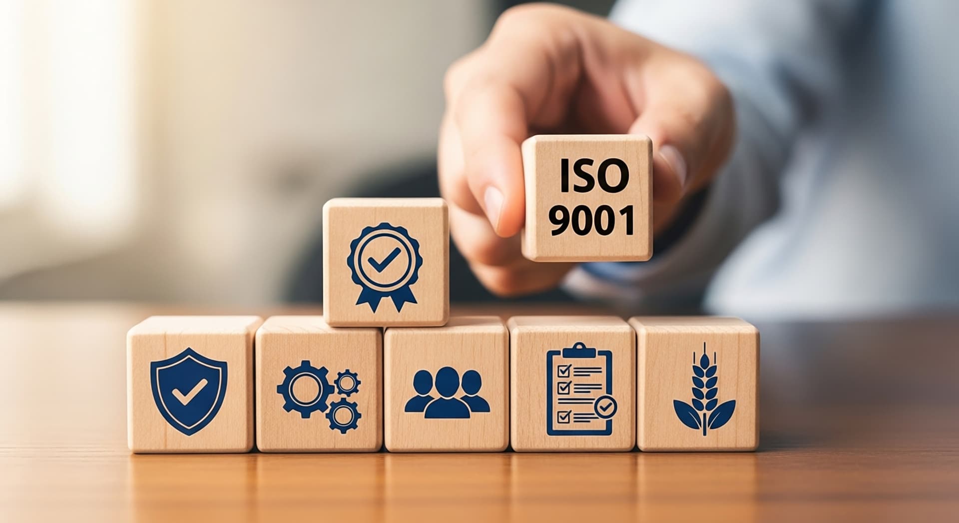 Nube de palabras con los conceptos clave de la norma ISO 9001